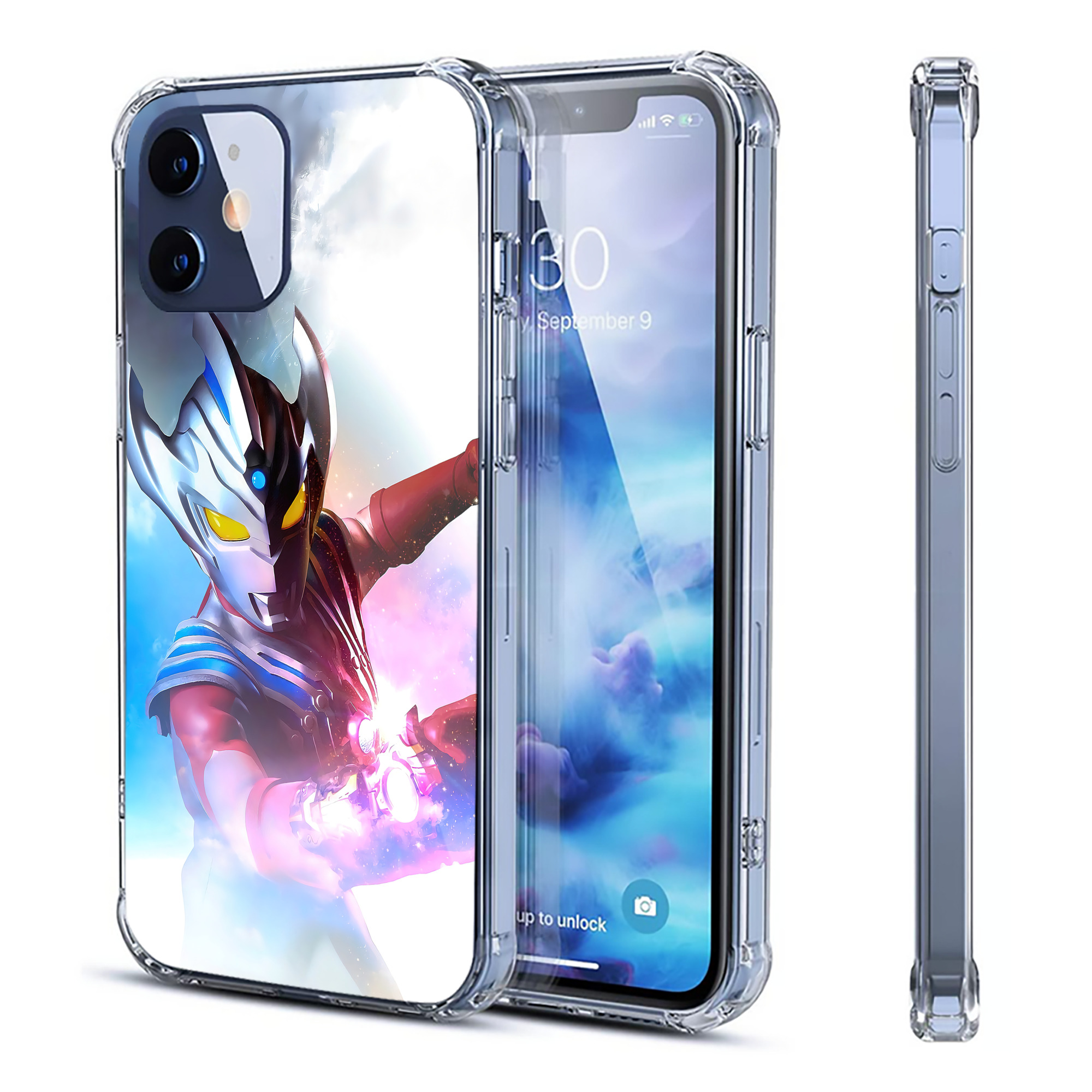 （画像用） ウルトラマン Ultraman 【iPhone 12シリーズ対応】透明スマホケース（クリアソフトケース）